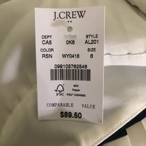 J Crew Factory Navy and Ivory Pleated Skirt - Picture 7 of 10